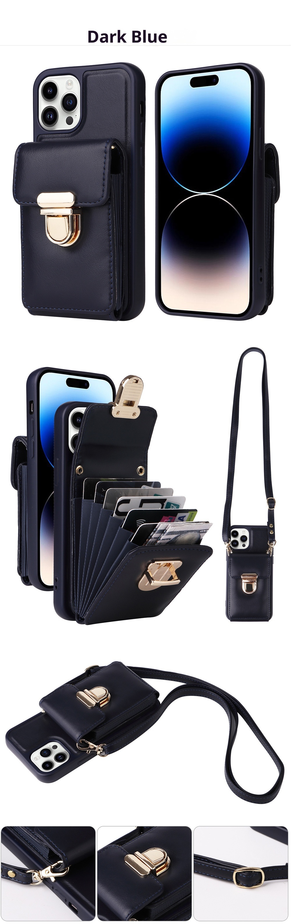 TechGlobe compatibile con 13 Full Coverage Pro Max Crossbody 14 Antiurto Stile giapponese e coreano 12 Slot per schede iPhone 8P_voghion.com