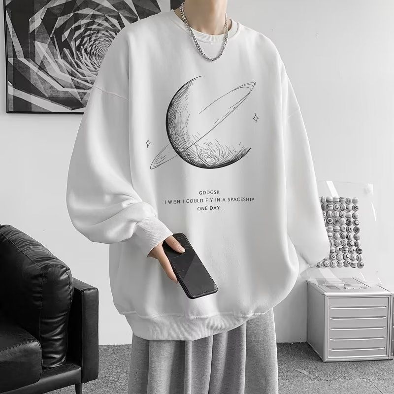 Sweat-shirt à manches longues tendance pour garçon, col rond, t-shirt d'automne, haut pour jeune_voghion.com