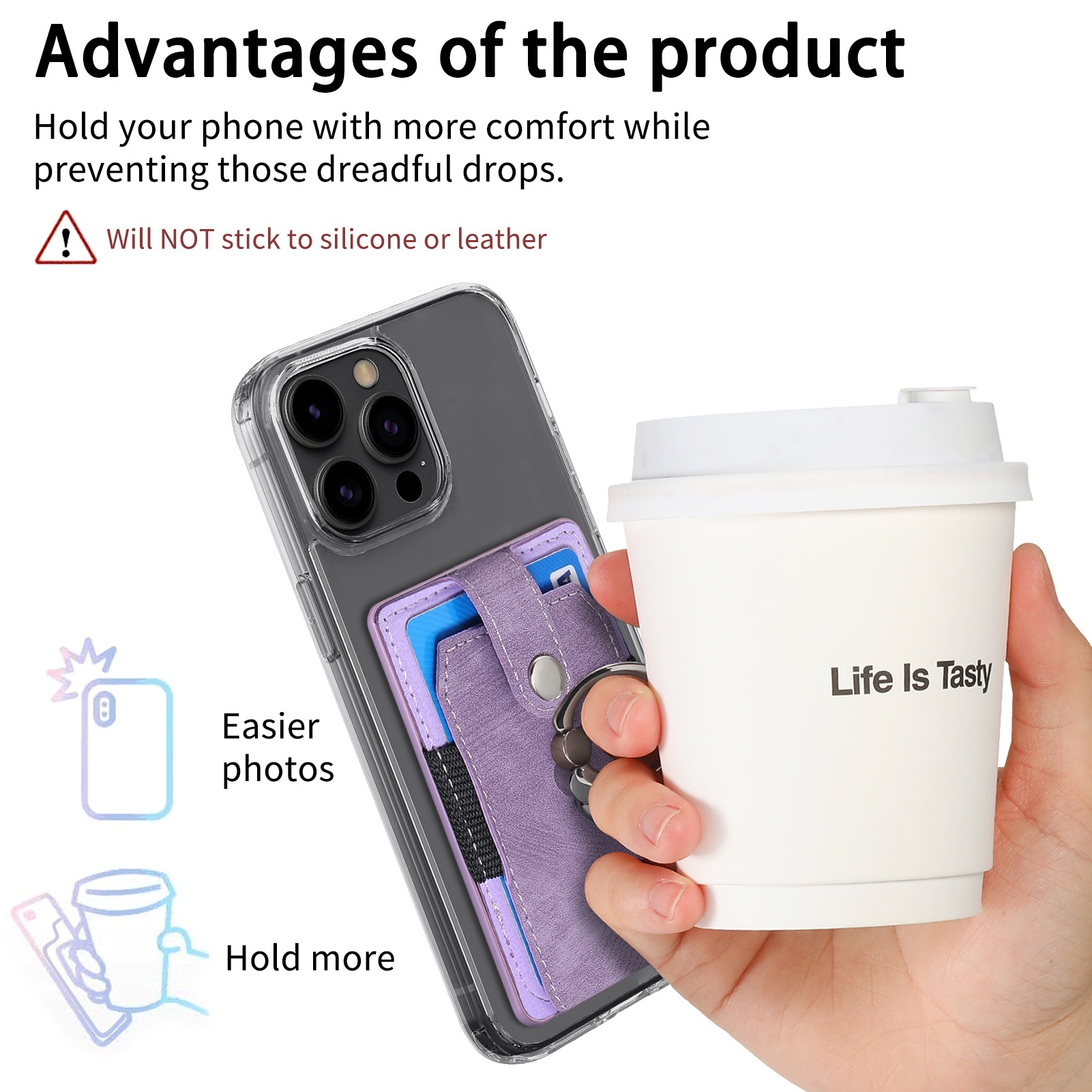 TechGlobe Compatible With Samsung Phone Multi-Model Universal Sleeve Back Sticker 3M Adhesive Card Insert Holder Gift Pack_voghion.com