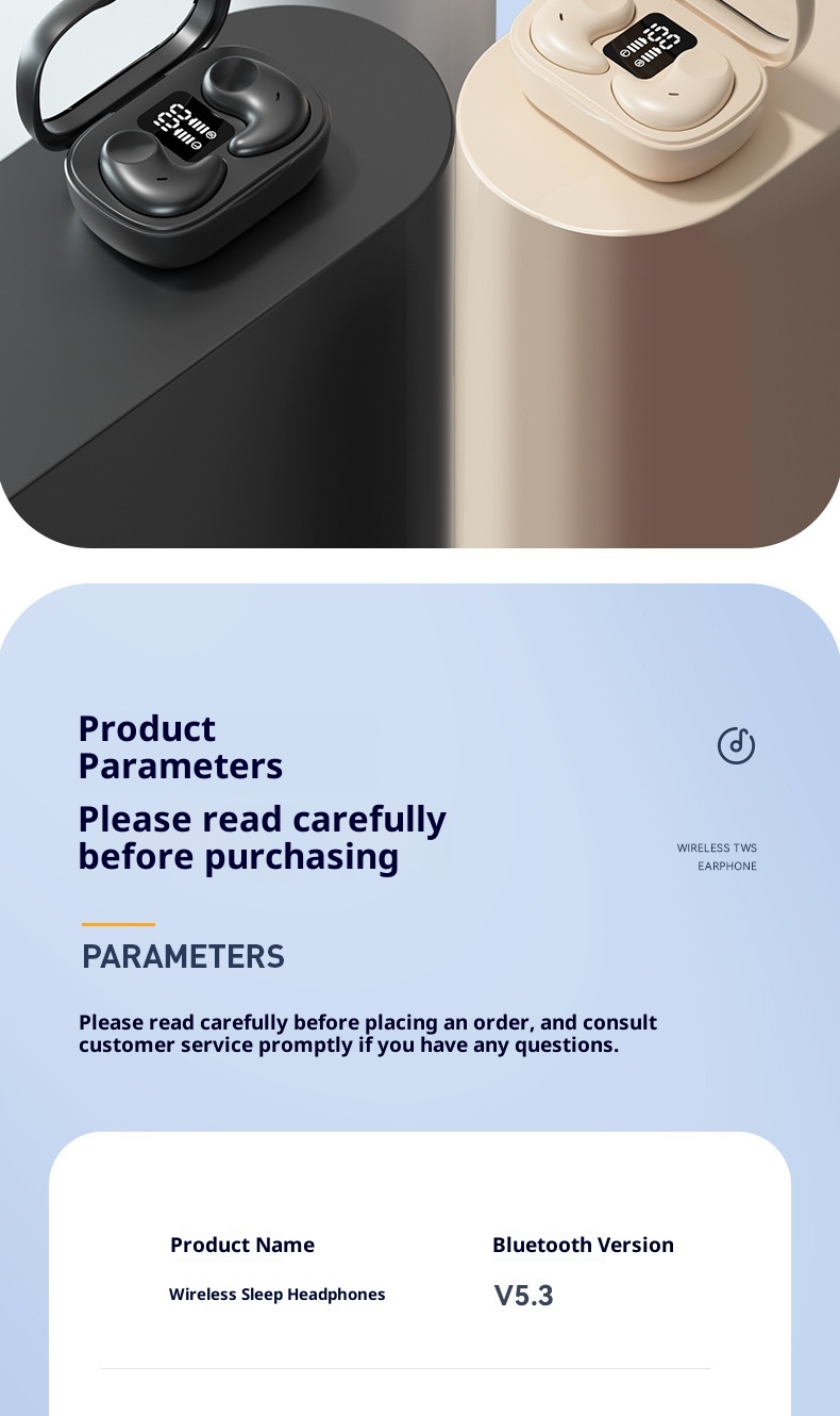 3c 2023 New M51 Sleep Bluetooth For Side Sleeping High-Quality TWS In-Ear Mini Earphones Wholesale_voghion.com