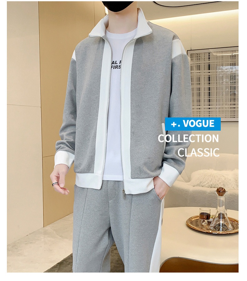 001 Lässiger Sportanzug für Herren, Stehkragenjacke für Frühling und Herbst, modisches Patchwork-Sweatshirt, Sportbekleidung für Jugendliche, Live_voghion.com