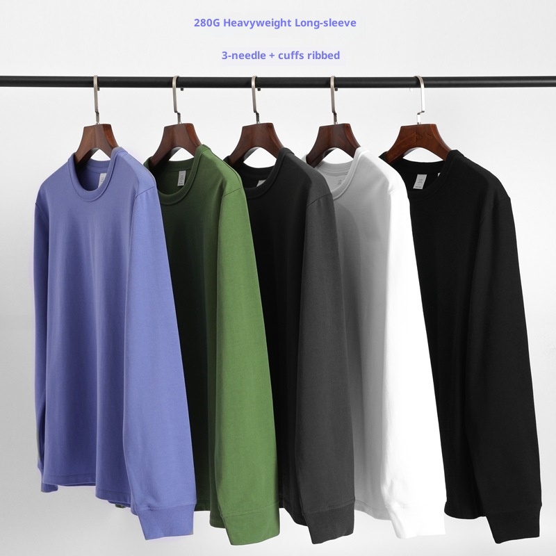 Sweat-shirt unisexe en pur coton 280g pour homme, imprimé trois livres, col rond, manches longues._voghion.com