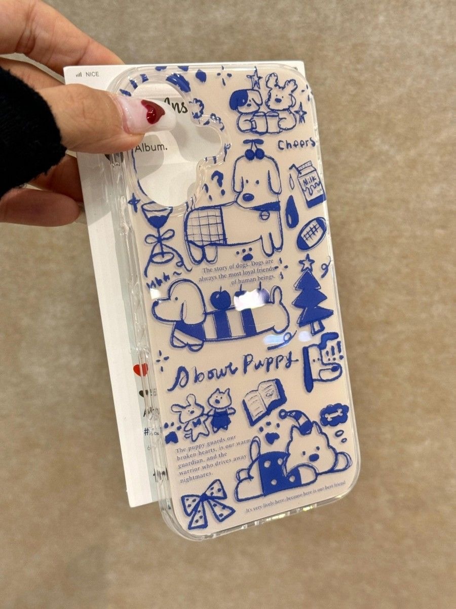 TechGlobe Cartoon Niedliche Katze Dackel Graffiti Hülle für iPhone 16 Pro Max 15 14 Swirl 13_voghion.com