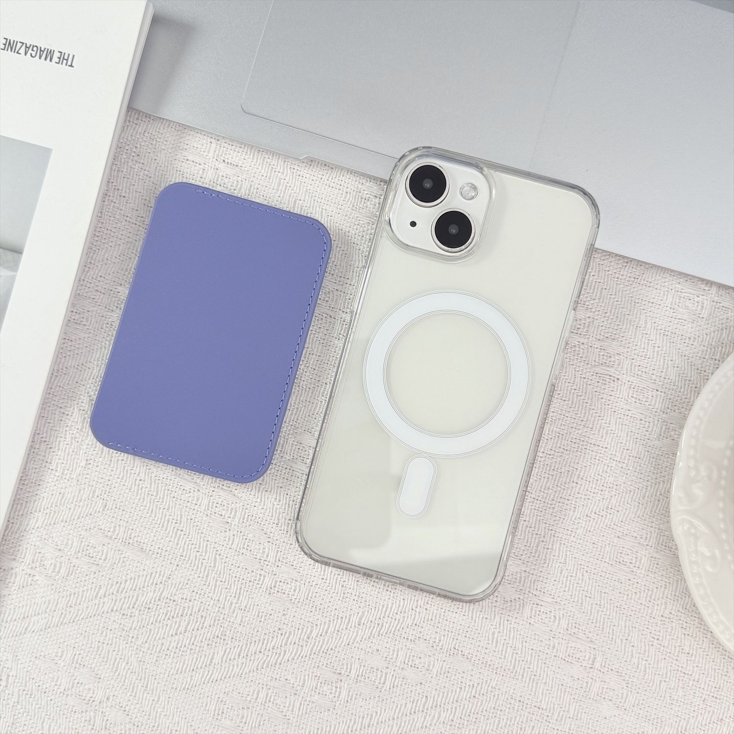 TechGlobe New Design Magnetic Ultra-Thin Holder Card Case Hidden Elastic Telescopic Silicone Wrist Strap Phone Clip_voghion.com