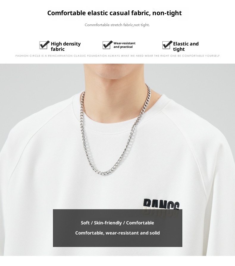 Sweat-shirt garçon Shanggu Clothing à col rond, style japonais, couleur unie, marque tendance pour hommes, broderie simple, jeune_voghion.com