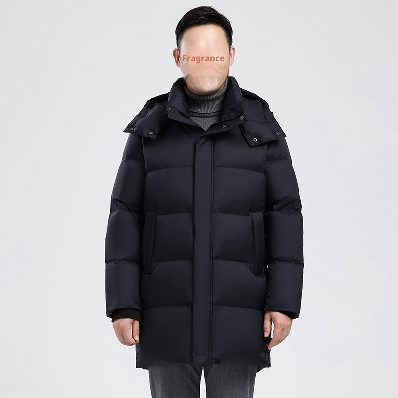 Winterjacke für Jungen 2025, mittellang, dick gefüttert, mit Daunenfüllung, warm, ideal für Väter, kältebeständige Kleidung, Großhandel_voghion.com