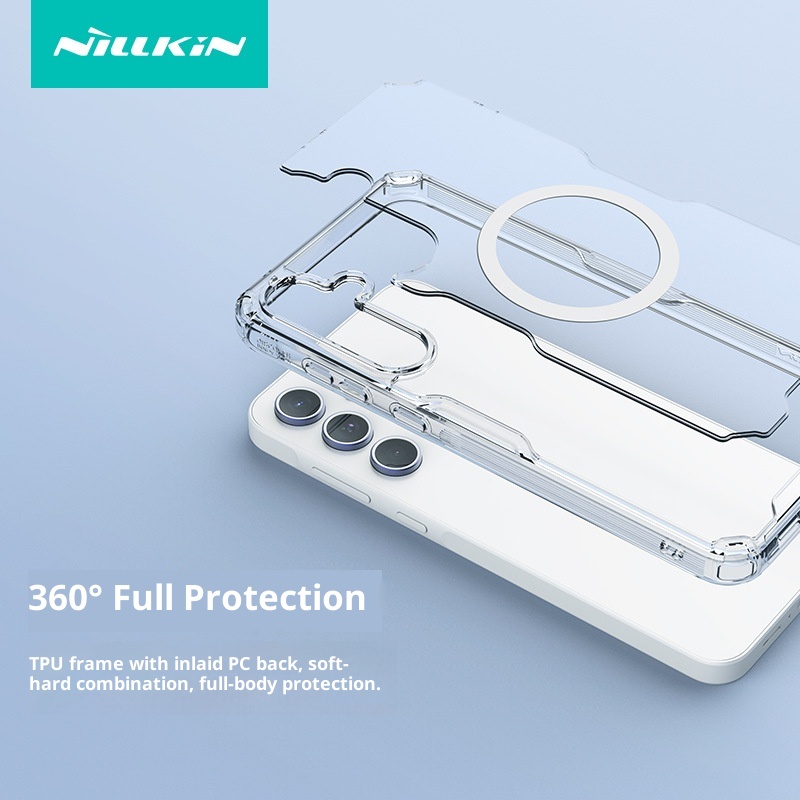 Étui de téléphone TechGlobe Nillkin compatible avec Samsung Galaxy A55 Aibag Transpaent magnétique souple avec protection contre les chocs_voghion.com