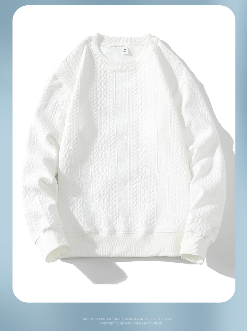 Erkek Sonbahar Kış Yeni Erkek Kore Düz Renk Basit Yuvarlak Yaka Uzun Kollu Sweatshirt Trend Çift İnternet Ünlü_voghion.com