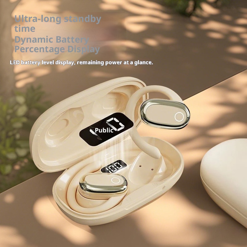 3c 2025 New Fashionable And Practical Wireless Ear-Hook Bluetooth Earphones, Noise Cancelling, Non-In-Ear, Long Battery_voghion.com