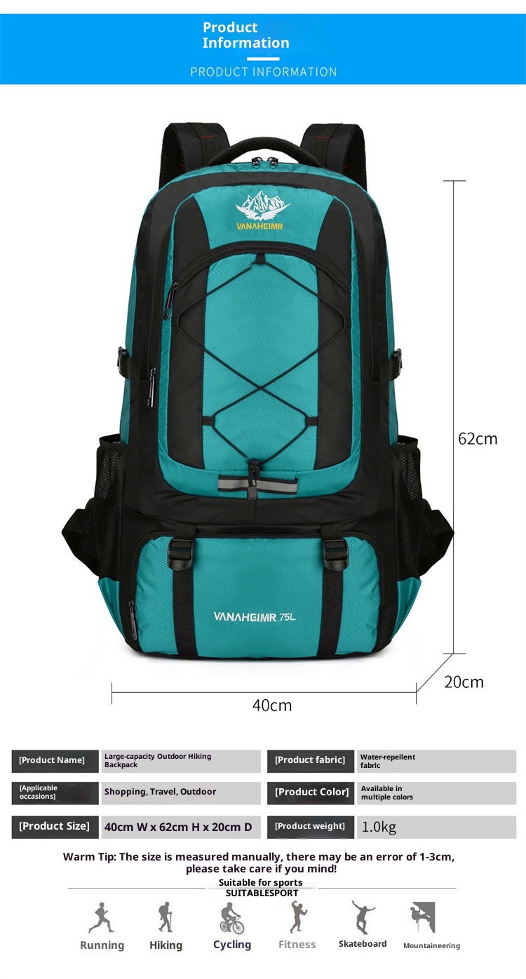 ActiveGo 2025 Winter New Outdoor Hiking Mountaineering Men's Large Capacity Lightweight Backpack Waterproof Wear-Resistant_voghion.com