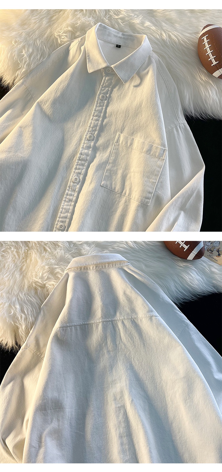 Camicia da uomo in puro cotone a strati casual americano a maniche lunghe, stile giapponese City Boy Base, primavera e autunno ForMen_voghion.com