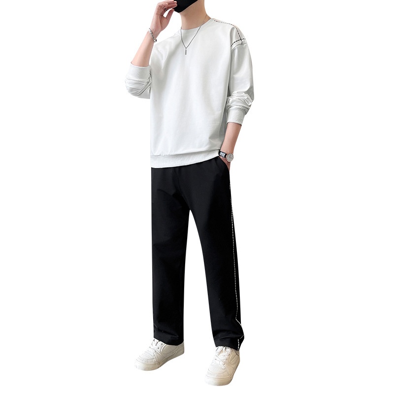 001 Diyu Shenlong Sweatshirt Casual For Men Spring And Autumn Long Pants Round Neck Pullover Tracksuit Two-Piece Set_voghion.com