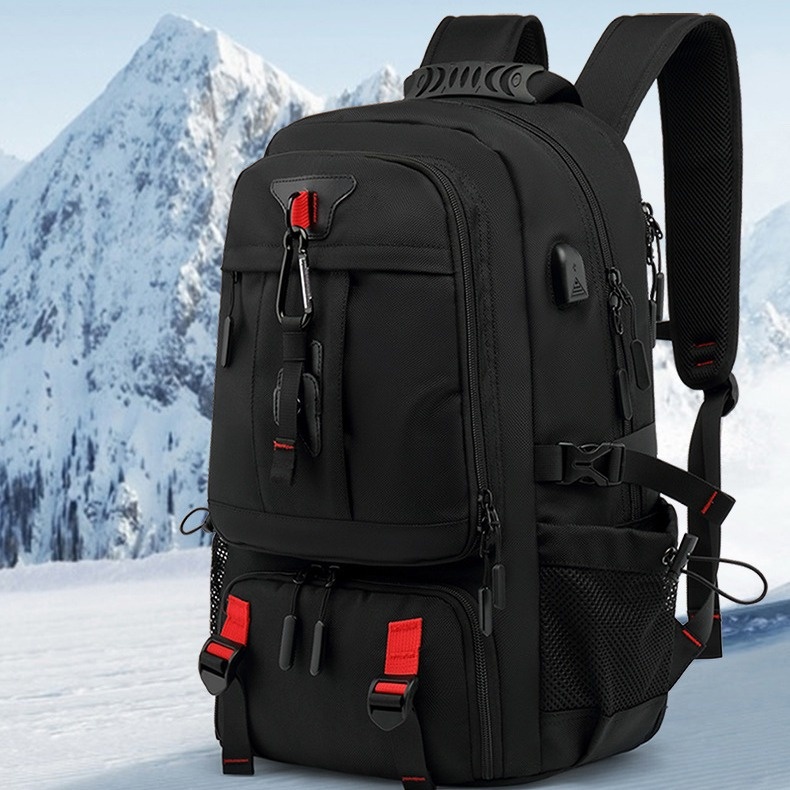 Sac à dos de randonnée ActiveGo, grande capacité, avec port USB, pour femmes et hommes, idéal pour les voyages d'affaires et de loisirs. Respirant._voghion.com