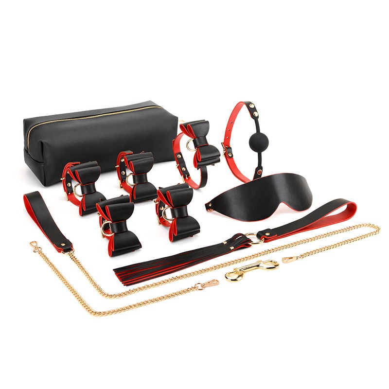 LuvBox SM Toys Set Kombinationsgeschenkset mit Handschellen, Halsband, Augenbinde und Aufbewahrungstasche für Erwachsene und Paare. Verfügbar für Dropshipping._voghion.com
