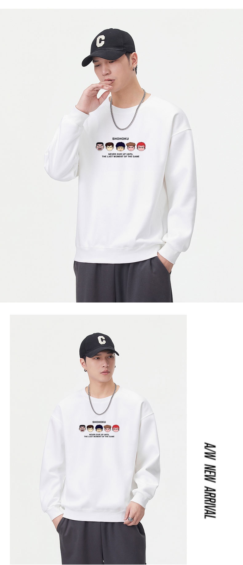 Erkek Sonbahar Uzun Kollu Sweatshirt Erkek Ağır Sıklet Trend Marka Baskılı Mürettebat Yaka Kazak Tişört Unisex Amerikan Tarzı_voghion.com