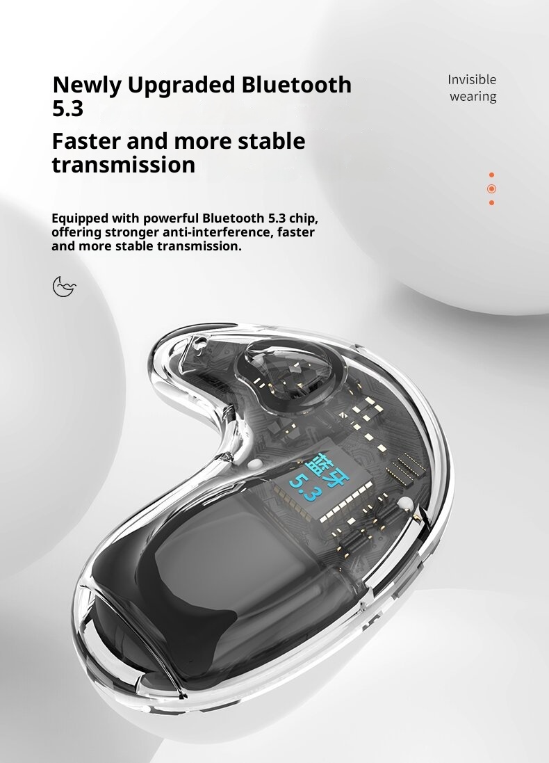 3c Cross-Border Hot-Selling X55 Sleep Bone Conduction Mini Noise Cancelling Digital Display Ultra-Long Battery Life Macaron_voghion.com