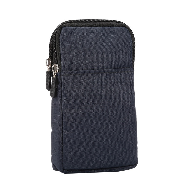 TechGlobe Universal Plaid Canvas Zipper For IPhone 11 Samsung Huawei Phone Waist Hanging Bag Protective Case_voghion.com