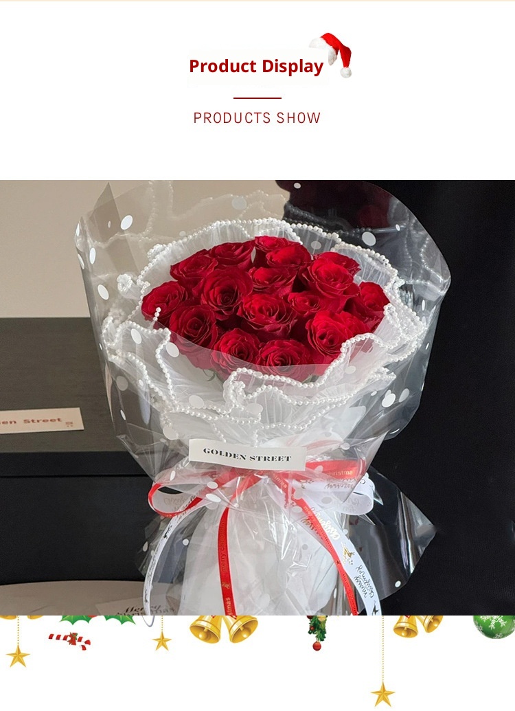 Lillian Tangde Decoration Gift Snowflake Glass Christmas Eve Peace Fruit Bouquet Wrapping Paper_voghion.com