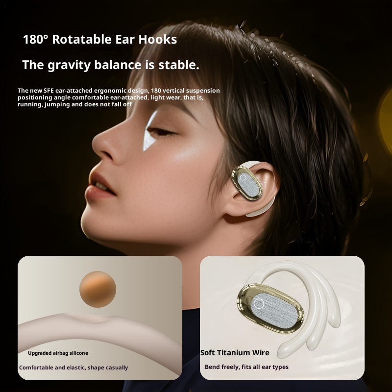 3c Nuovi auricolari Bluetooth wireless OWS con batteria a lunga durata, auricolari sportivi aperti, stile gancio auricolare_voghion.com