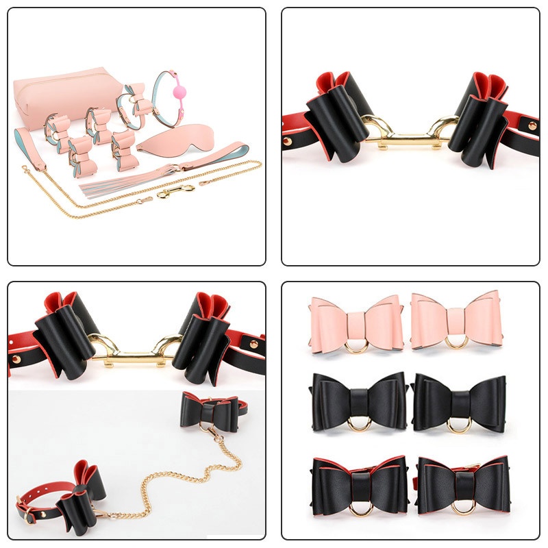 LuvBox SM Toys Set Kombinationsgeschenkset mit Handschellen, Halsband, Augenbinde und Aufbewahrungstasche für Erwachsene und Paare. Verfügbar für Dropshipping._voghion.com