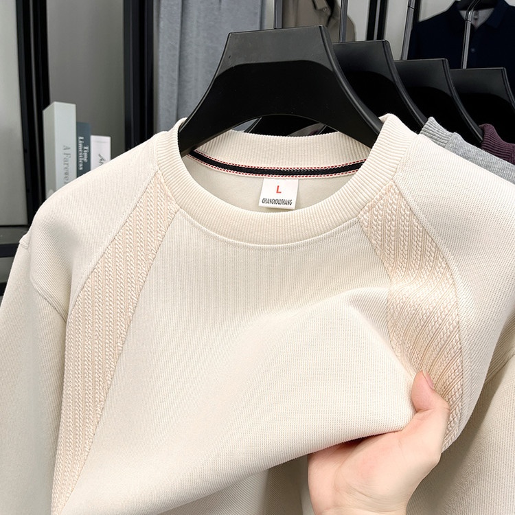 Erkek Çocuk Pamuklu Uzun Kollu Tişört İlkbahar Sonbahar 2025 Yeni Yuvarlak Yaka Sweatshirt İç Giyim Ağır Tabanlı Gömlek Erkek Stili_voghion.com