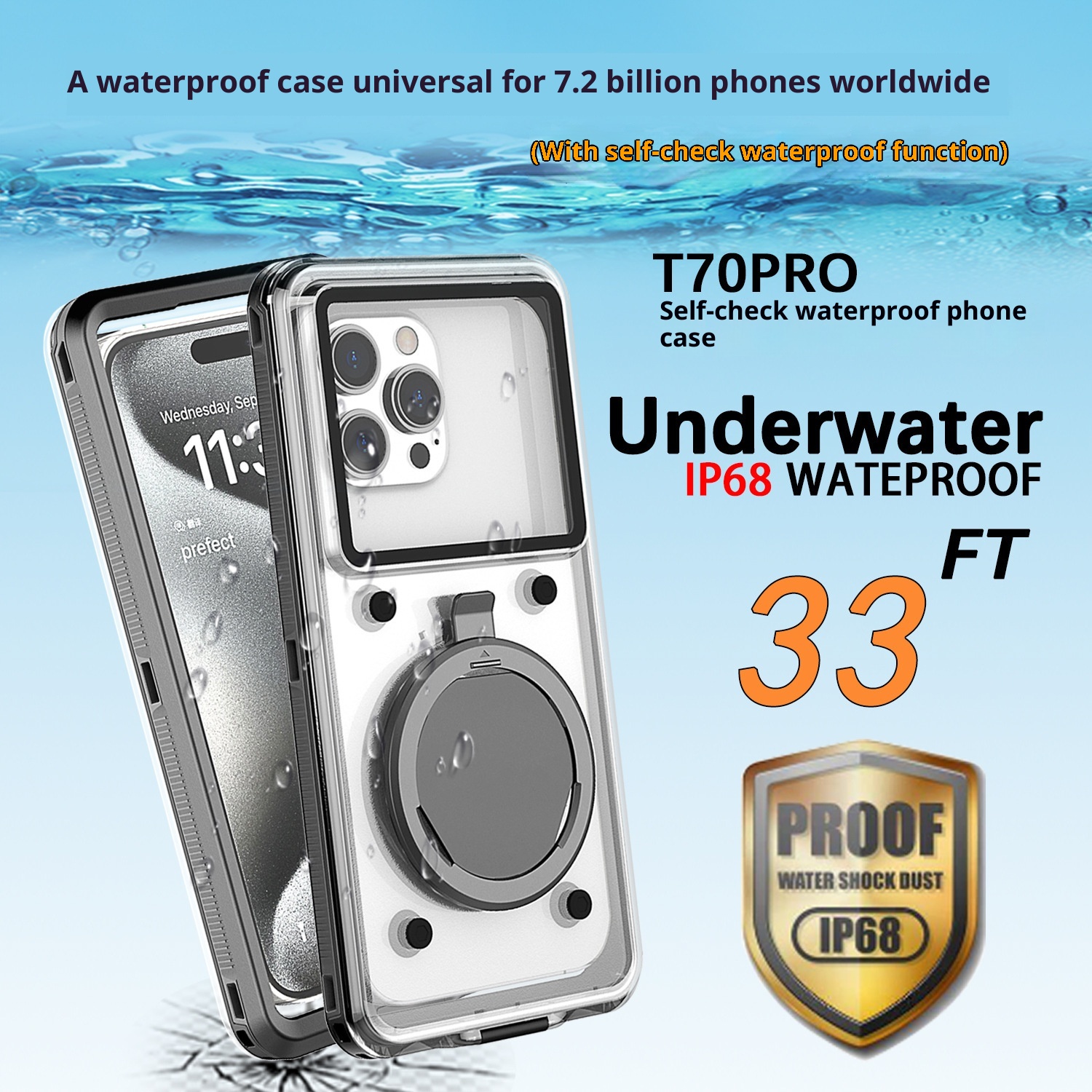 TechGlobe Selbstgeprüfte wasserdichte Handyhülle für Huawei, Samsung, OPPO, VIVO und Xiaomi (6,9 Zoll, Innendisplay)_voghion.com