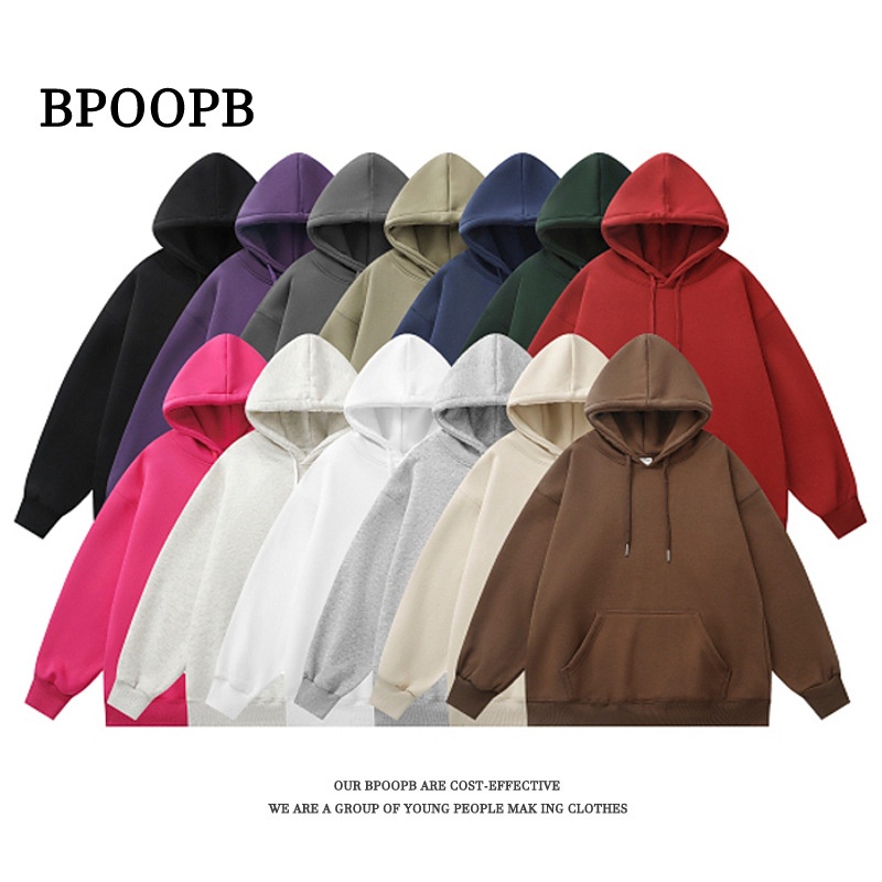 boy Extra Large Size 150kg Wearable OVERSIZE Cross-Border Export Men's Drop Shoulder Loose Solid Color Plain Hoodie_voghion.com