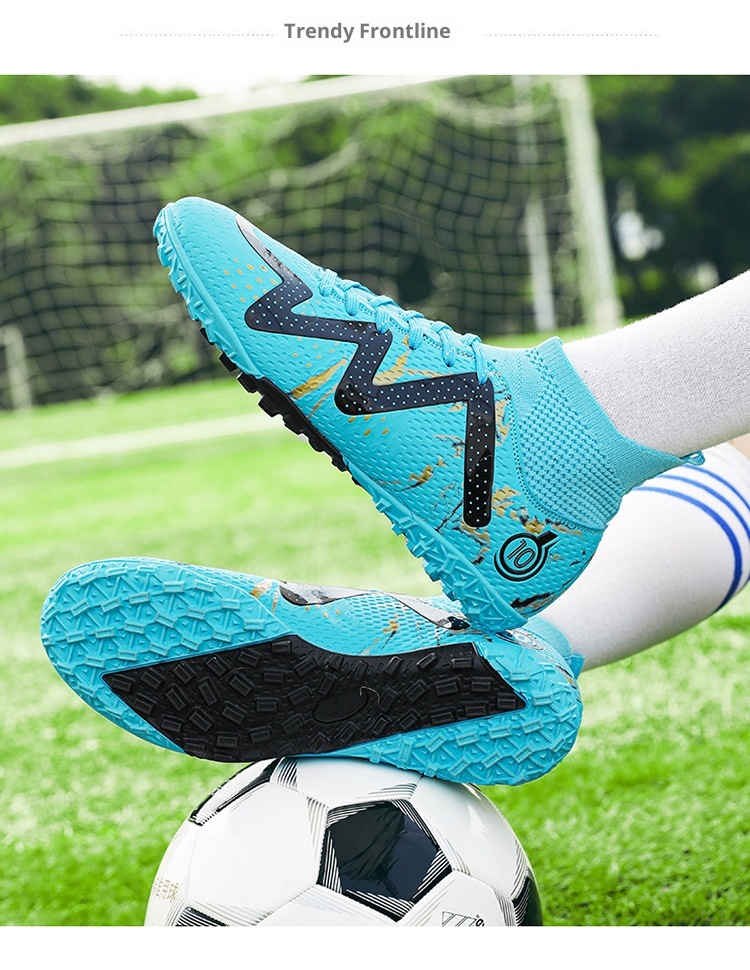 ShoeGlobe Cross-Border Xiyin Soccer Men And Women High-Top Competition Sports Spike Student Turf Green Training Shoes_voghion.com