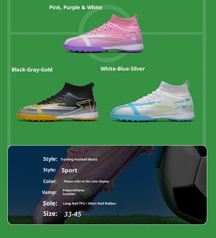 ShoeGlobe 2025 New Men's Boys And TF Cleats Training Elementary School Girls Special AG Long Spikes Soccer Shoes_voghion.com