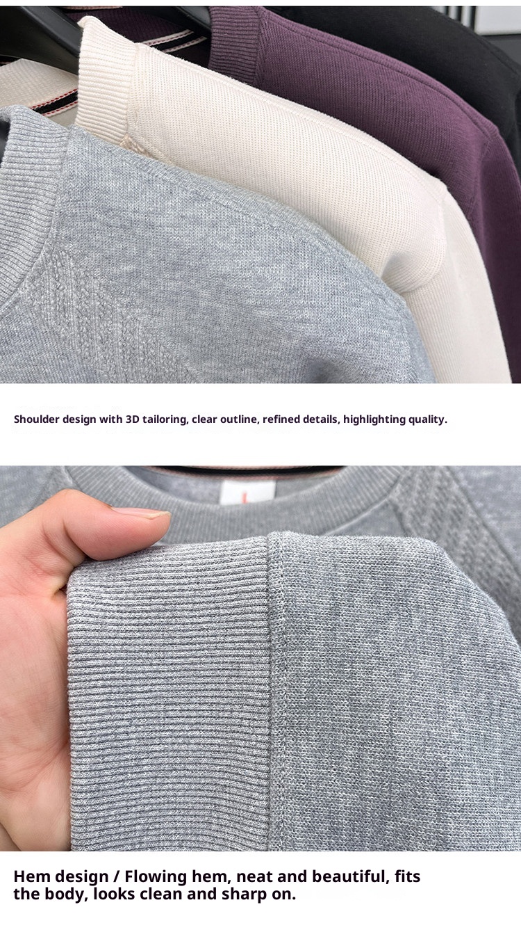 Erkek Çocuk Pamuklu Uzun Kollu Tişört İlkbahar Sonbahar 2025 Yeni Yuvarlak Yaka Sweatshirt İç Giyim Ağır Tabanlı Gömlek Erkek Stili_voghion.com