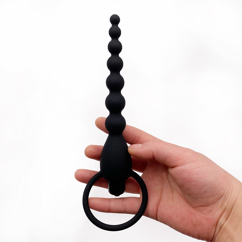 LuvBox Anello dell'amore Giocattoli sessuali Punto G femminile Corte posteriore Piccola conversione di frequenza di vibrazione Plug anale in uscita Perline di trazione in silicone_voghion.com