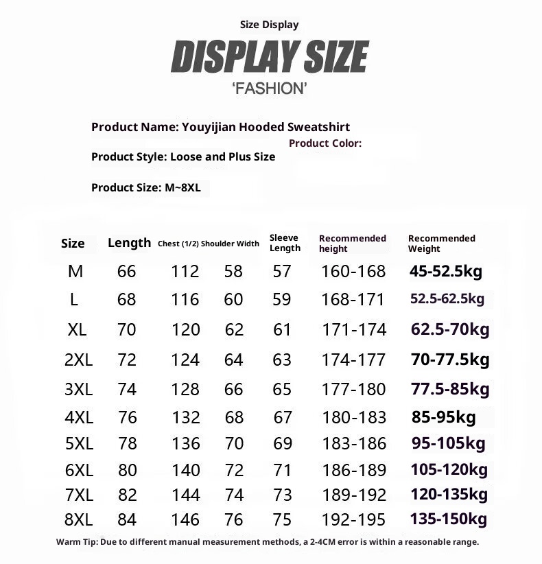 boy Extra Large Size 150kg Wearable OVERSIZE Cross-Border Export Men's Drop Shoulder Loose Solid Color Plain Hoodie_voghion.com