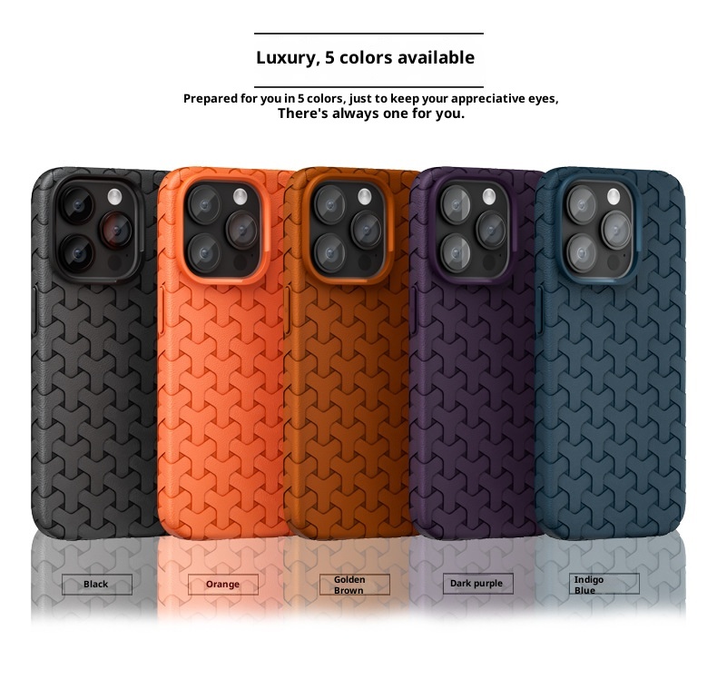 TechGlobe Nuovo stile adatto per iPhone 16 Pro Max Custodia per telefono in pelle alla moda, antiurto e resistente all'usura, motivo dente di cane_voghion.com