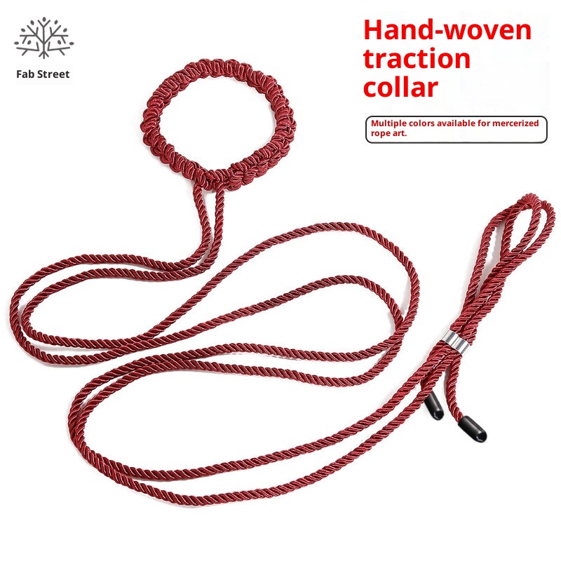 LuvBox Sex Toys Braided Traction Collar Adjustable Neck Ring SM Toy Rope Art Finished Binding Restraint Adult_voghion.com