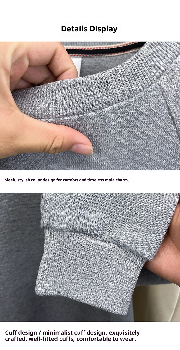 Erkek Çocuk Pamuklu Uzun Kollu Tişört İlkbahar Sonbahar 2025 Yeni Yuvarlak Yaka Sweatshirt İç Giyim Ağır Tabanlı Gömlek Erkek Stili_voghion.com