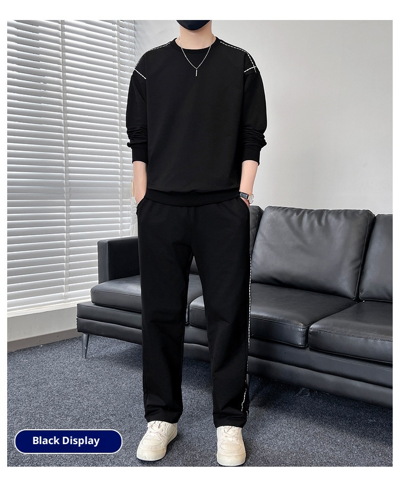 001 Diyu Shenlong Sweatshirt Casual For Men Spring And Autumn Long Pants Round Neck Pullover Tracksuit Two-Piece Set_voghion.com