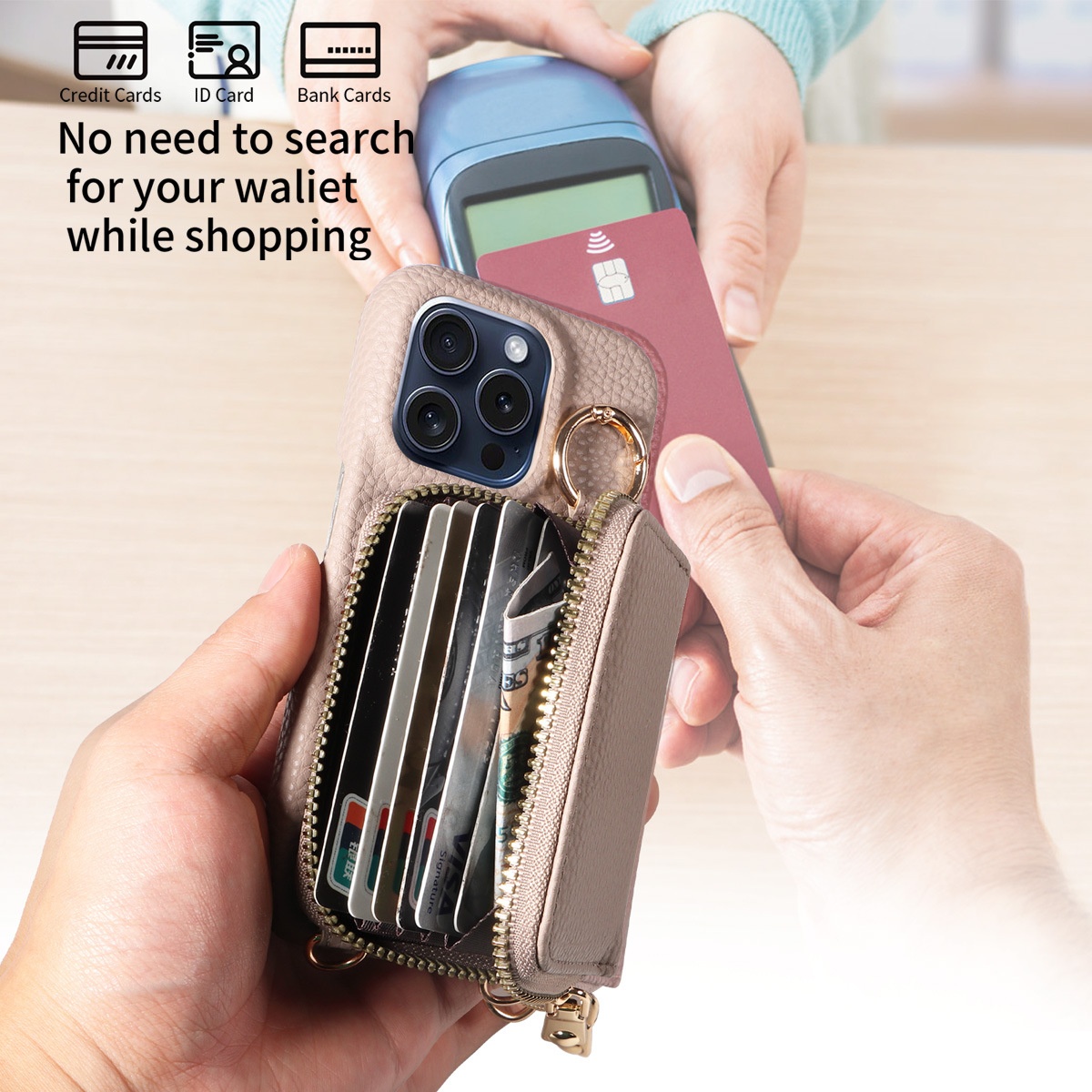 TechGlobe Suitable For IPhone 17 16 Pro With Coin Purse 15 Shockproof Phone Leather Case_voghion.com