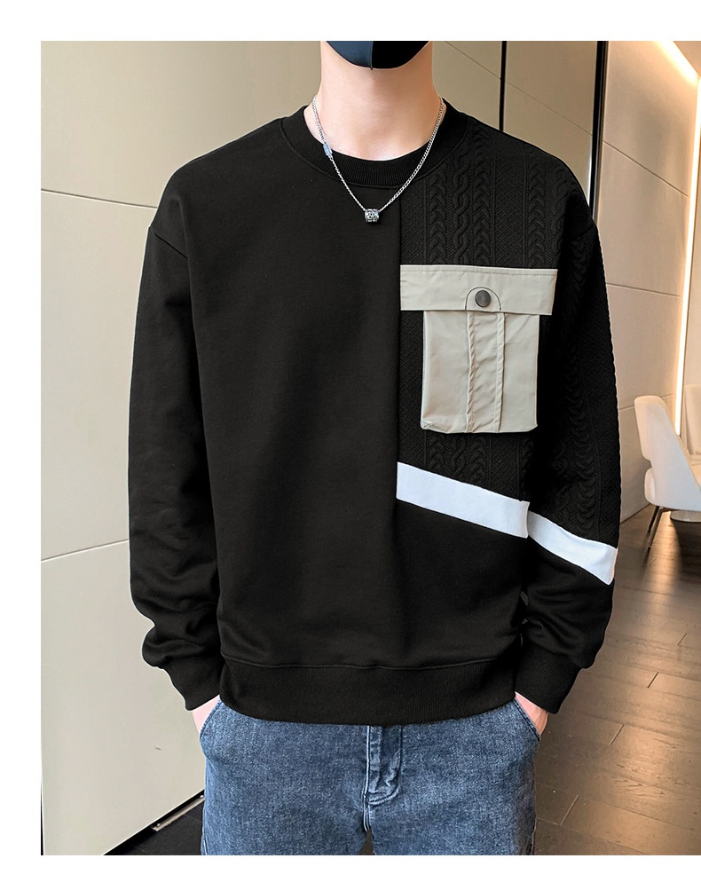 Jungen 2024 Neues Trend-Marken-Fleece-gefüttertes Baselayer-Top Frühling Herbst Langarm-T-Shirt Herren-Sweatshirt_voghion.com