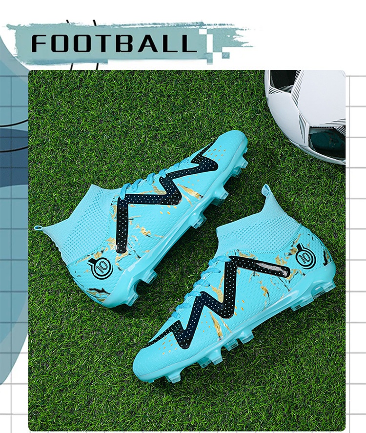 ShoeGlobe Cross-Border Xiyin Soccer Men And Women High-Top Competition Sports Spike Student Turf Green Training Shoes_voghion.com