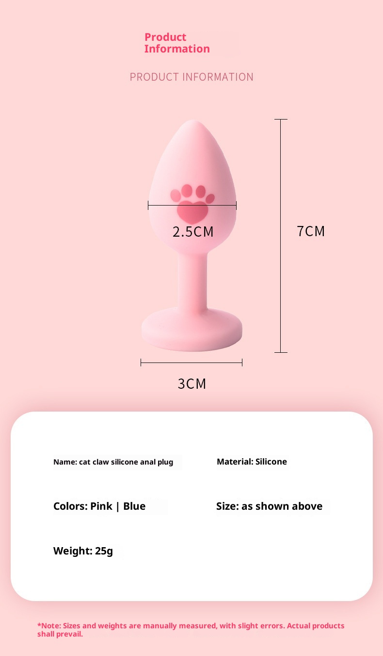 Plug anal détachable en silicone LuvBox en forme de patte de chat avec médaille pour chien à nœud papillon, diamant, clochette, petite taille souple et lumière lumineuse_voghion.com