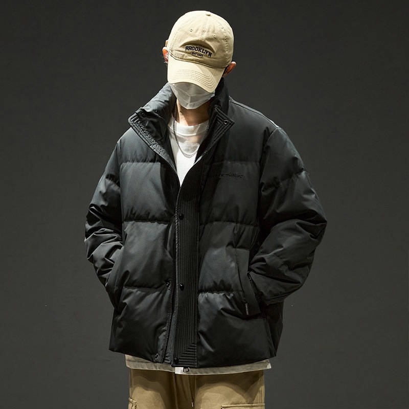 Jungen 2024 Neuer Stehkragen Warmer Dicker Mantel Winter Daunenjacke Herrenmode_voghion.com