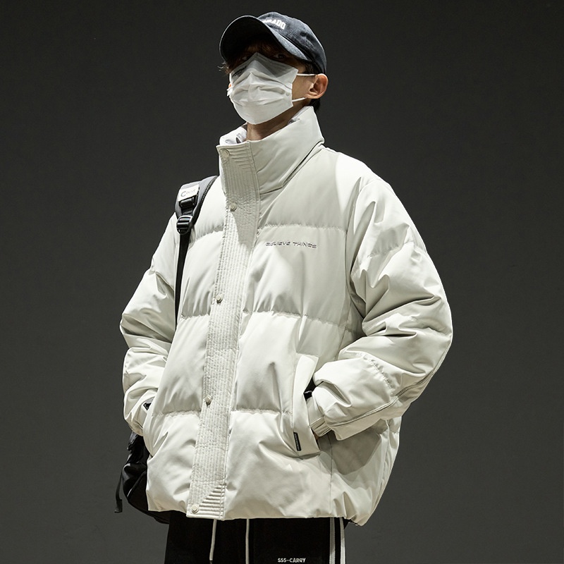 Jungen 2024 Neuer Stehkragen Warmer Dicker Mantel Winter Daunenjacke Herrenmode_voghion.com