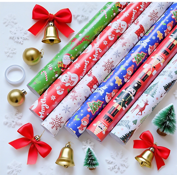 Lillian 80g Carta da regalo stampata natalizia patinata, produttore all'ingrosso, set di vendita calda transfrontaliera_voghion.com