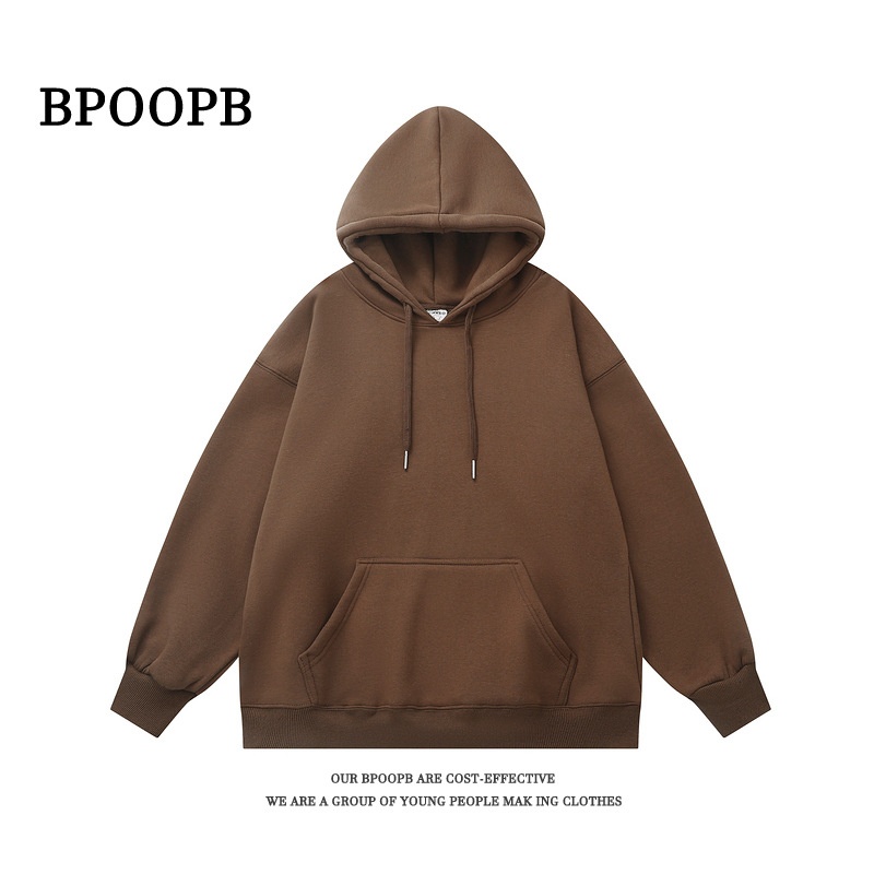 boy Extra Large Size 150kg Wearable OVERSIZE Cross-Border Export Men's Drop Shoulder Loose Solid Color Plain Hoodie_voghion.com