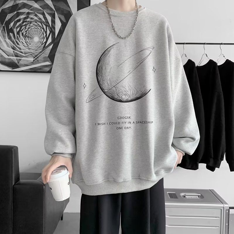 Sweat-shirt à manches longues tendance pour garçon, col rond, t-shirt d'automne, haut pour jeune_voghion.com