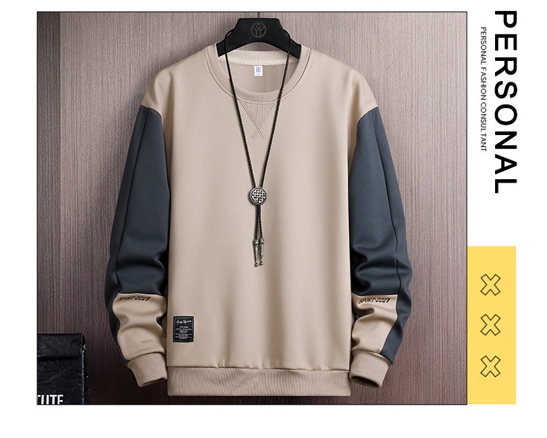 boy 2025 Spring Autumn Base Shirt Crew Neck Sweatshirt New Korean Version Loose Long Sleeve T-Shirt Men's_voghion.com