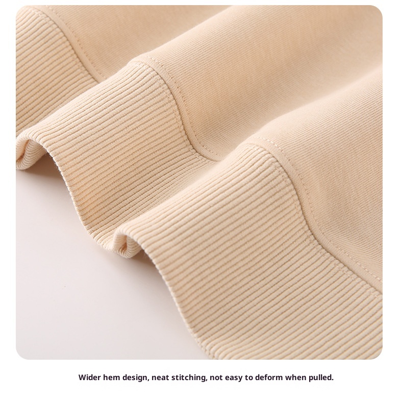 boy Men's Cotton Drop Shoulder Round Neck Loose Base Shirt Casual Trendy Solid Color Simple Outerwear Long Sleeve Sweatshirt_voghion.com