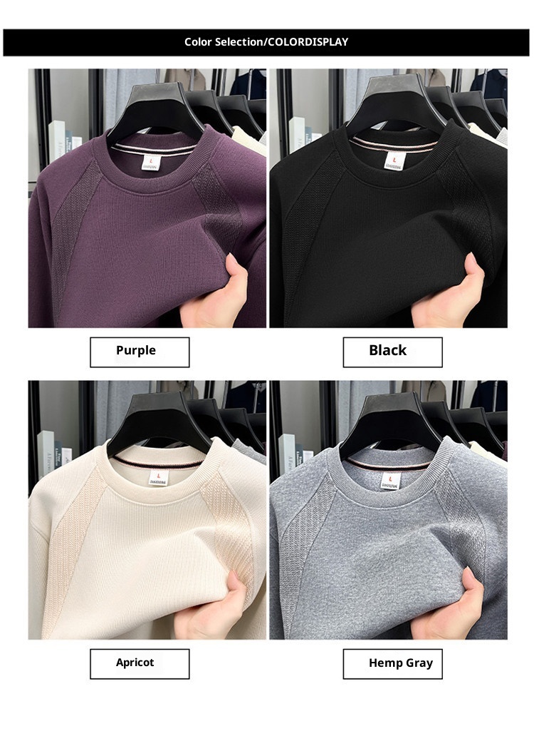 Erkek Çocuk Pamuklu Uzun Kollu Tişört İlkbahar Sonbahar 2025 Yeni Yuvarlak Yaka Sweatshirt İç Giyim Ağır Tabanlı Gömlek Erkek Stili_voghion.com