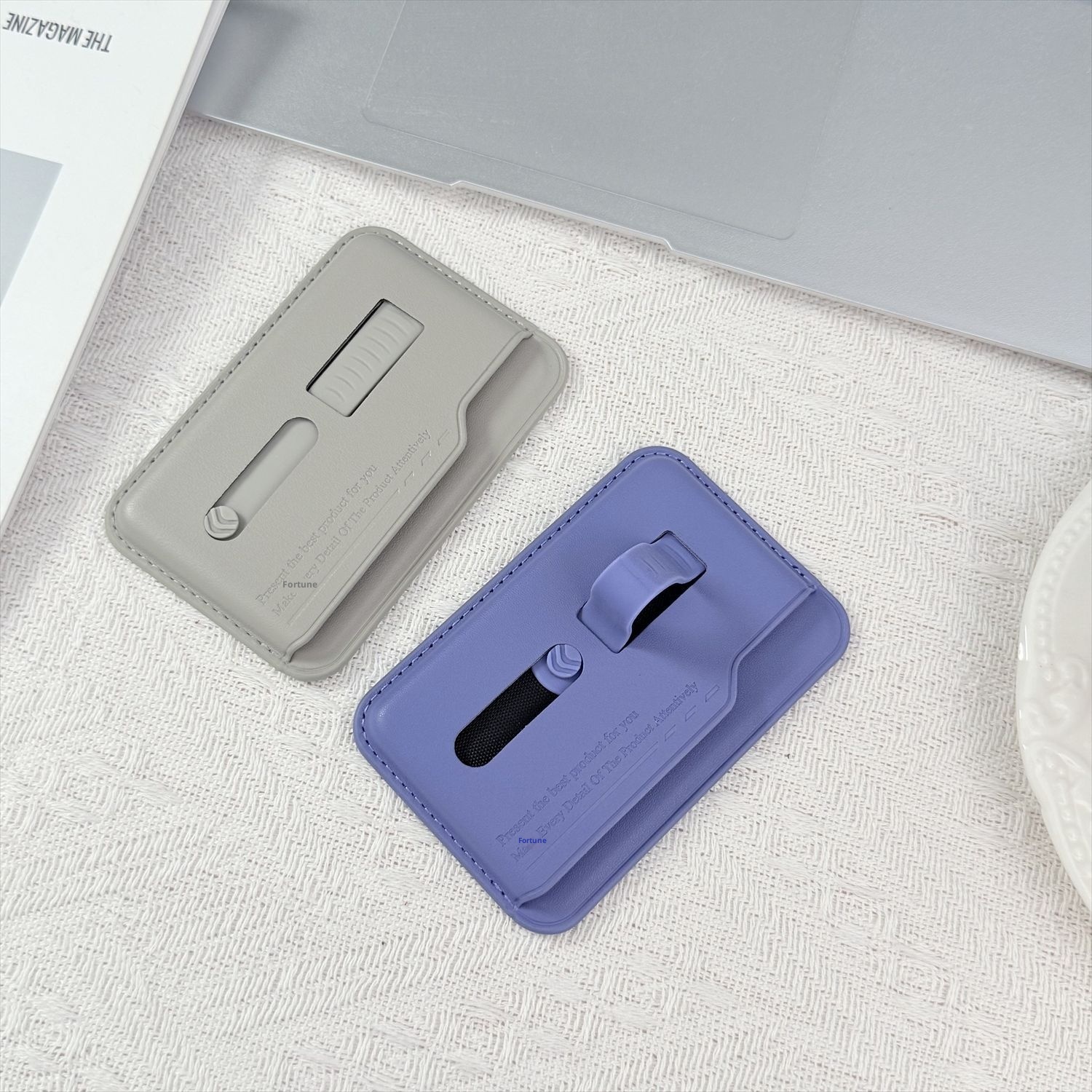 TechGlobe New Design Magnetic Ultra-Thin Holder Card Case Hidden Elastic Telescopic Silicone Wrist Strap Phone Clip_voghion.com