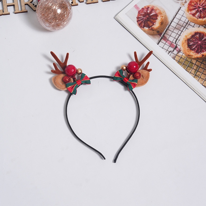 Lillian Cute Reindeer Antlers Five-Star Children's Christmas Headband Accessories Hair Clips Decorations_voghion.com